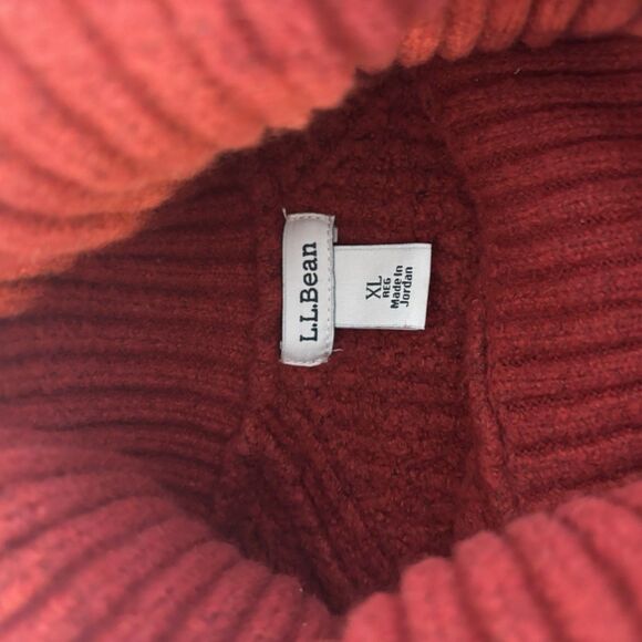 LL Bean Women's SuperSoft Waffle Sweater Turtleneck Rustic Red Size XL - Picture 8 of 10